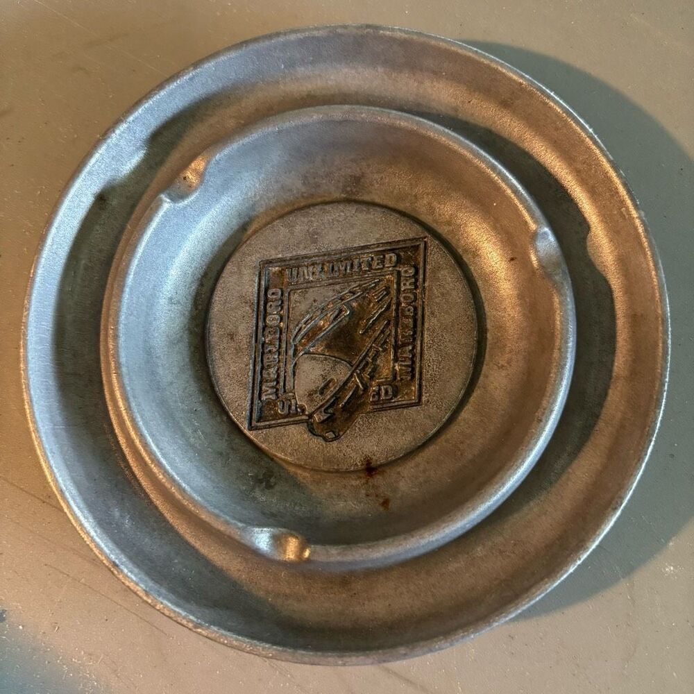 Marlboro Unlimited Vintage 5 1/4” Metal Ashtray